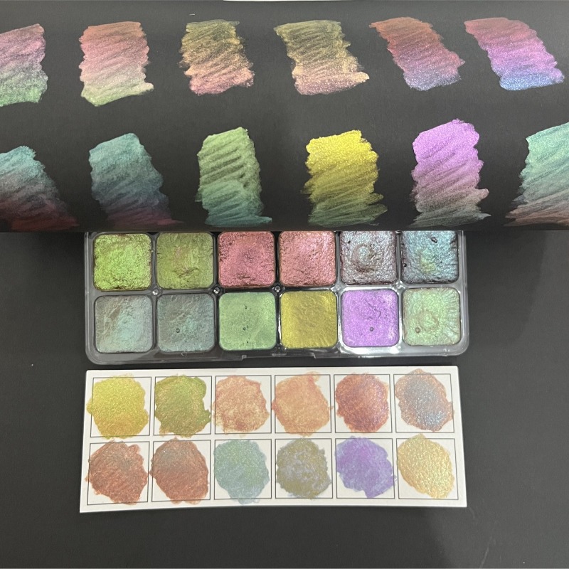 Watercolor Paint Set Solid Pigment - 카멜레온 솔리드 수채화 물감 솔리드 펄리센트