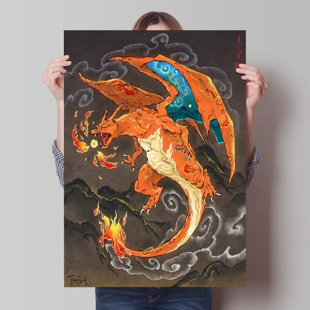 5D Diamond Painting Kit Full Drill - 고품질 5D 다이아몬드 페인팅 포켓몬스터 리자몽,