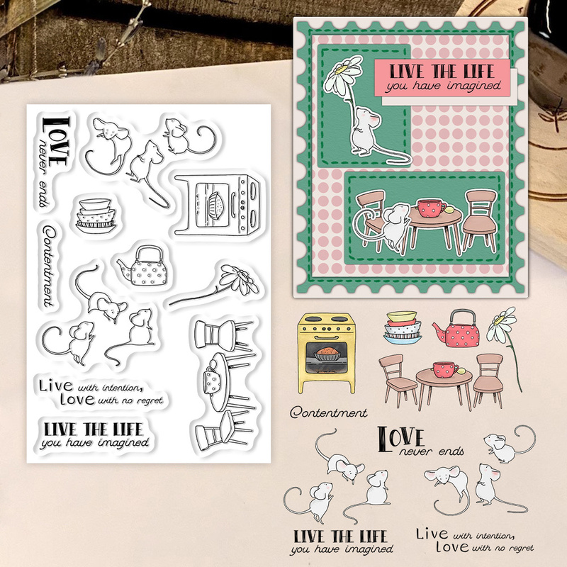 Suncraft 리틀 마우스 & 키친 클리어 스탬프 D - Clear Silicone Stamps For Card Making 리뷰 및 가격