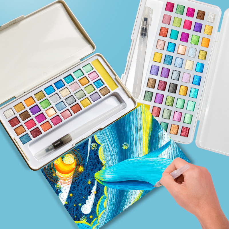 고체 수채화 물감 세트 글리터 수채화 안료 드로잉 아트 - Watercolor Paint Set Solid Pigment 리뷰 및 가격