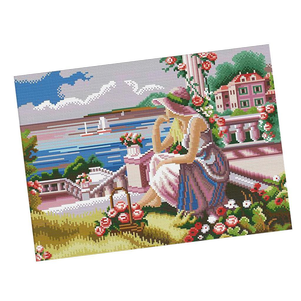 스탬프가 있는 십자수 키트, 미리 인쇄된 패턴, 면 바 - Cross Stitch Stamped Kits Beginners 리뷰 및 가격