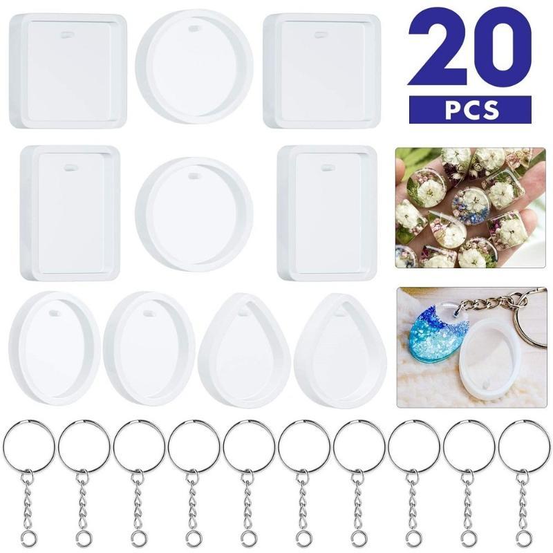 20개 세트 DIY 키링 펜던트 제작용 실리콘 몰드 키 - Silicone Epoxy Resin Molds Set 리뷰 및 가격