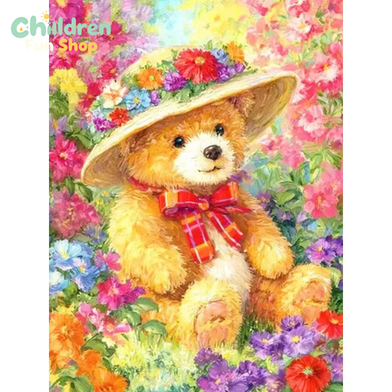 5D DIY 다이아몬드 페인팅 키트 정원 테디베어 꽃  - 5D Diamond Painting Kit Full Drill 리뷰 및 가격
